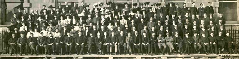 All of the staff in 1907, with Principal Frans C. Forth featured at the middle of the first row