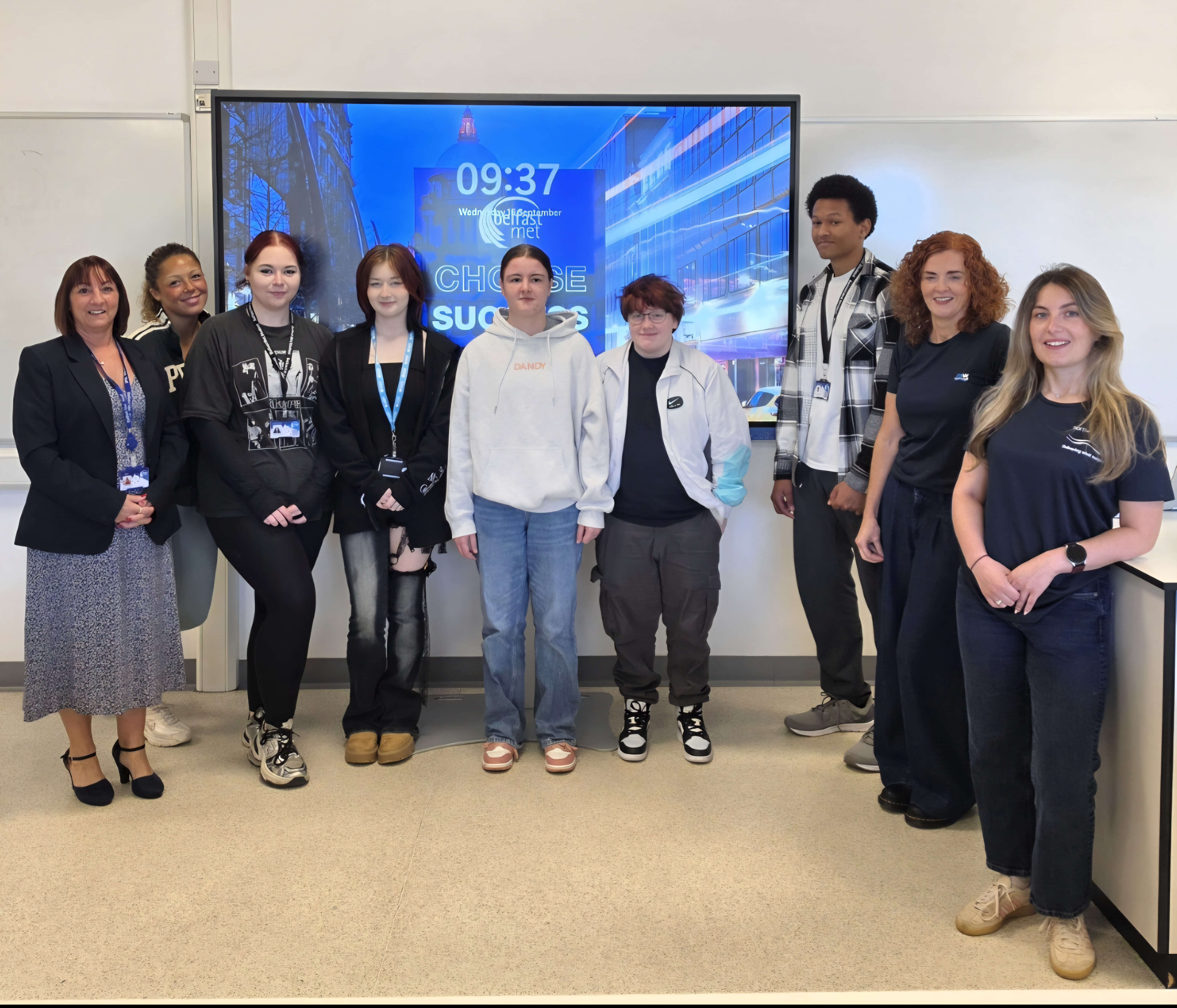 NI Water staff pictured alongside Science Students at Belfast Met