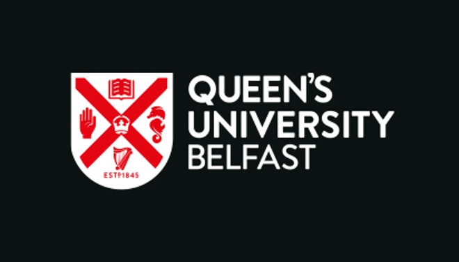 Queens University White Logo