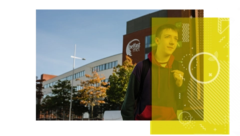 Male Student Outside Titanic Quarter